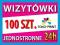 WIZYTÓWKI CZARNO BIAŁE 100szt JEDNOSTRONNE 350 24H