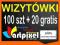 WIZYTÓWKI 100szt+ 20 GRATIS -Wysyłka 24h -PROMOCJA