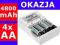ŁADOWARKA DO AKUMULATORKÓW + 4 BATERIE AA 4800 mAh