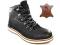 M604 CZARNE TRAPERY SKÓRZANE BOTKI TRZEWIKI r.44