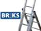 Drabina aluminiowa BRIKS 3x11Z ROLKI+HAK+ZACZEPY