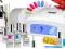 ZESTAW MANICURE HYBRYDOWY 7x LAKIER USA LAMPA UV