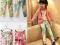 Legginsy treginsy jeansy w kwiaty róże 92-98