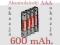 BATERIE AKUMULATORKI AAA R3  600 mAh. NiMH  Jakość