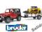 BRUDER 02924 JEEP PRZYCZEPA ŁADOWARKA CAT ZESTAW
