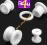 t16 Tunel 4mm Kolczyk ucha biały akrylowy plug