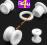 t16 Tunel 5mm Kolczyk ucha biały akrylowy plug