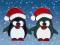 Pingwinek świąteczny - witraż, ozdoba, zawieszka..