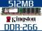 NOWA PAMIĘĆ KINGSTON 512MB DDR266 PC2100 SALON =FV