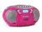 AUNA - PRZENOŚNY RADIOMAGNETOFON USB MP3 CD RÓŻOWY