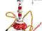 SHISHA 017 ORIENTALNA, CZERWONA WYS. 25 cm, 2 WĘŻE
