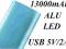Ładowarka Bateria POWER BANK 13000mAh ALU 24H