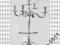 ŚWIECZNIK METALOWY SREBRNY 5-RAMIENNY 80CM DUŻY