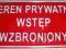 TABLICZKA TABLICA TEREN PRYWATNY WSTĘP WZBRO.-ALU.