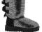 UGG Bailey Bow Lizard czarne 22,5 NOWE BOSKIE!!!