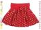 Spódnica bombka czerwona w białe groszki 134