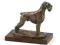 Sznaucer statuetka z brązu na drewnie Art Dog