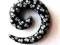 SPIRALA CZARNA W BIAŁE CZASZKI - 10mm !!!