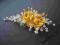 stroik ślubny ozdoba do włosów złota kwiatki