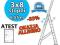 DRABINA ALUMINIOWA 3x8 WYS. ROBOCZA 6,55 M. ATEST