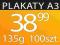 PLAKATY A3 100 szt plakat ful kolor 130g 24h
