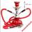 SHISHA 034 CZERWONA WYSOKOŚĆ 24 cm 2 WĘŻE