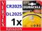 1x BATERIA BATERIE DURACELL CR2025 DL 2025 LITOWA