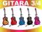 GITARA KLASYCZNA 3/4  +KURS GRY+DODATKI -6 KOLOR.