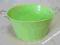 Tanio!!!  Blaszana, jasno zielona misa z uchwytami