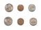 3 monety USA quarter dollar one cent five cents