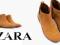 *ZARA* BOTKI kozaczki MUSZTARDOWE skóra 26