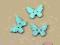 Guziki drewniane motylki motyl miętowe, 3 szt.