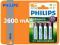 `4 akumulatorki Philips HR6 AA 2600 mAh