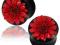 Plug 12 mm Red Leather Flower  (na zamówienie)