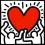 g2k..KEITH HARING. HEART..pop art..70x70, akryl,