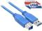 LN1 EKRANOWANY USB 3.0 BLUE 5,0Gb/s 3m AMBM A / B