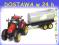 DUŻY TRAKTOR Z PRZYCZEPĄ Z BECZKĄ 37 CM