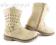 BEŻOWE FAJNE KOZACZKI BOTKI Z DŻETAMI r.36/22cm