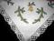 PIĘKNY ŚWIĄTECZNY RĘCZNIE  HAFTOWANY OBRUS KORONKA