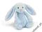 JELLYCAT NIEBIESKI KRÓLICZEK BASHFUL BUNNY - 28 cm