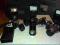 Nikon n90s f90x, Olympus, Canon + 3 lampy zest