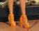 Buty dla lalki typu Barbie- pomarańczowe CUDNE  !!