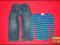 9190-29..H&amp;M BLUZKA W PASKI SPODNIEJEANS r.110