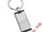 Brelok prostokątny metalowy srebrny 17012