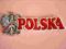 Naszywka napis Polska Poland orzeł