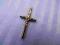 Antyk wisior krzyż Biedermeier złoto double