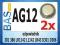 Bateria AG12 _ 301 386 L1142 LR1142 LR43 _2szt