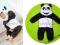 Pluszowy kombinezon z uszkami PANDA jesień 92-98