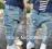 Rurki jeansy 122 niski krok