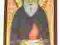 Ikona: św. Charbel (deska smukła z ornamentem)